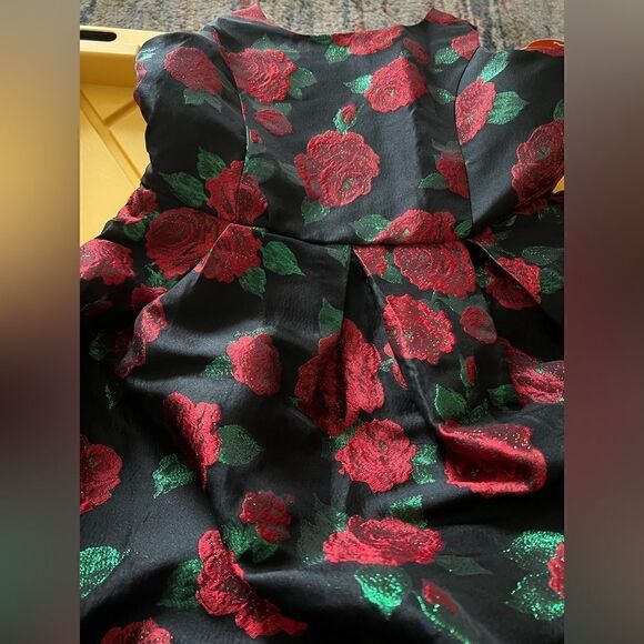 Sleeveless Embroidered Flower High Lo Formal Dress with lining - Picture 6 of 9